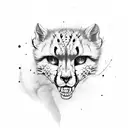 cheetah skeleton running tattoo design idea