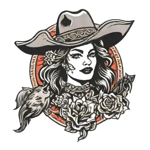 cowgirl tattoo design idea