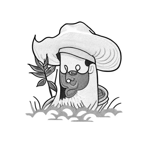rice plant, farmer hat, kadazandusun tattoo design idea