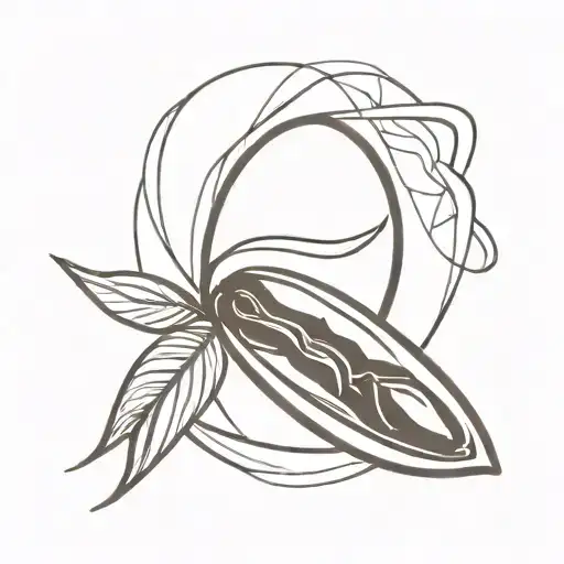 A minimalist tattoo design of a coffee bean morphing into a chef's knife tattoo design idea