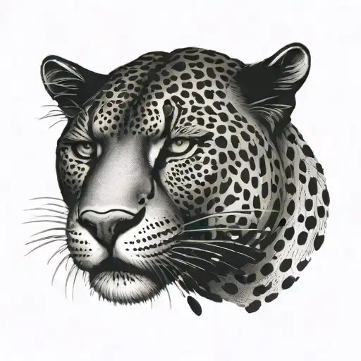 panther cross christian mix tattoo design idea