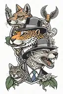 mafia animals tattoo design idea