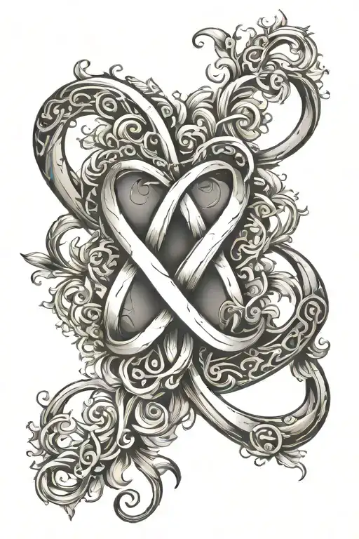 infinity love symbol intertwined with Never Always   tattoo design idea