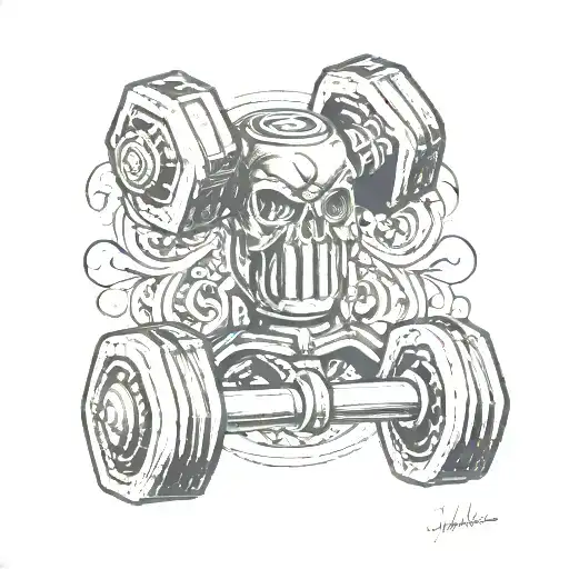 gym dumbbell transformed progression tattoo design idea