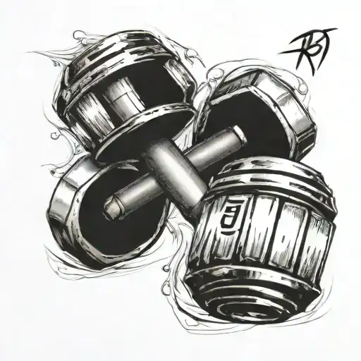gym dumbbell transformed progression tattoo design idea