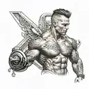 gym transformed progression tattoo design idea