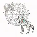 wolf, moon, prism  tattoo design idea