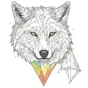 wolf, moon, prism  tattoo design idea