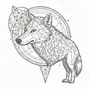 wolf, moon, prism  tattoo design idea