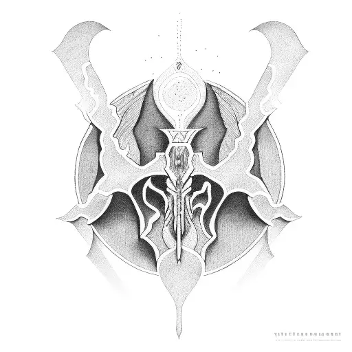 A blackwork illustration of a biblical verse from Genesis 3:19 tattoo design idea