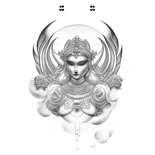 goddess nyx tattoo design idea