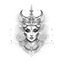 goddess nyx tattoo design idea