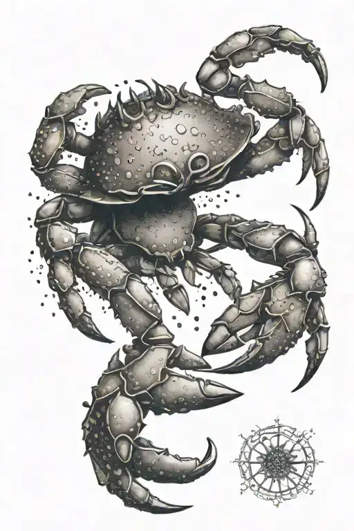  crab with one large claw tattoo design idea