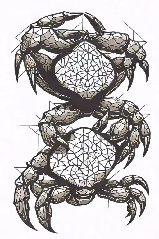 smiling crab with one large claw tattoo design idea