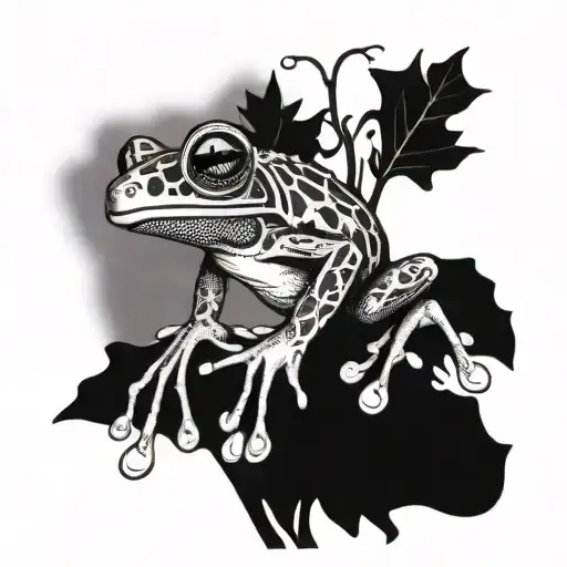 coqui frog on a tree tattoo design idea