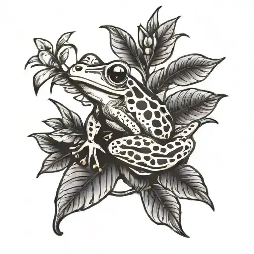 coqui frog on a tree tattoo design idea