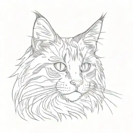my cat skittles mainecoon fluffy, kinda big, incorporate something to do with skittles candy tattoo design idea