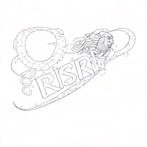a tattoo of the word risk tattoo design idea