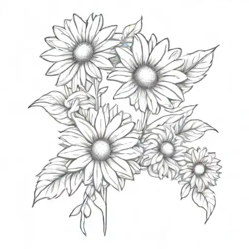 daisy and breast cancer symbol  tattoo design idea