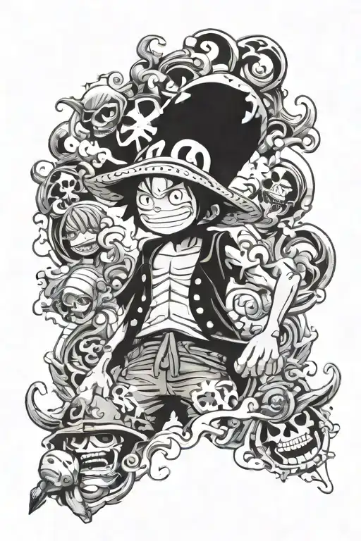 one piece anime tattoo design idea