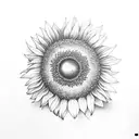 ladybug on sunflower tattoo design idea