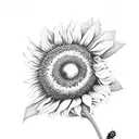ladybug on sunflower tattoo design idea