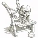 spermatozoon beheaded by guillotine tattoo design idea