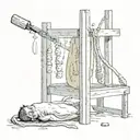 spermatozoon beheaded by guillotine tattoo design idea