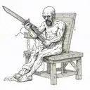 spermatozoon beheaded by guillotine tattoo design idea