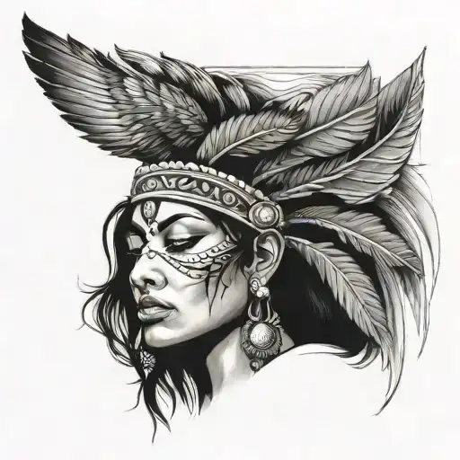 a soul in tension learning to fly indian woman tattoo design idea