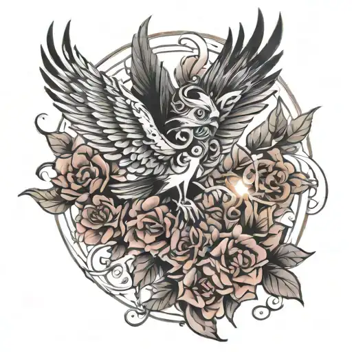 a soul in tension learning to fly tattoo design idea