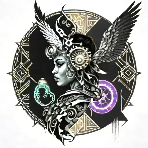 a soul in tension learning to fly indian woman tattoo design idea