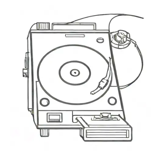 record player tattoo design idea