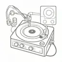 record player tattoo design idea