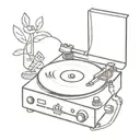 record player tattoo design idea