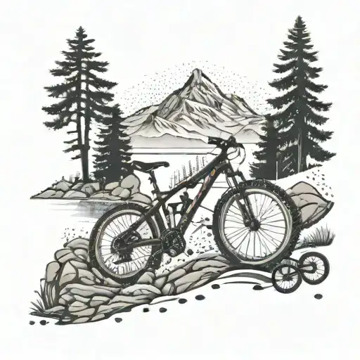 Outdoor, Mountain Biking, Running, Camping tattoo design idea