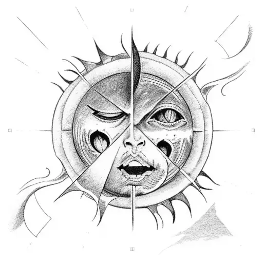 tarot-cards "the sun", "the hanged", and "the Moon" tattoo design idea