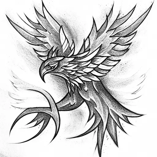 Phoenix rises from the ashes tattoo design idea