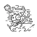 stickman pouring gas over fire tattoo design idea