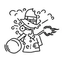 stickman pouring gas over fire tattoo design idea