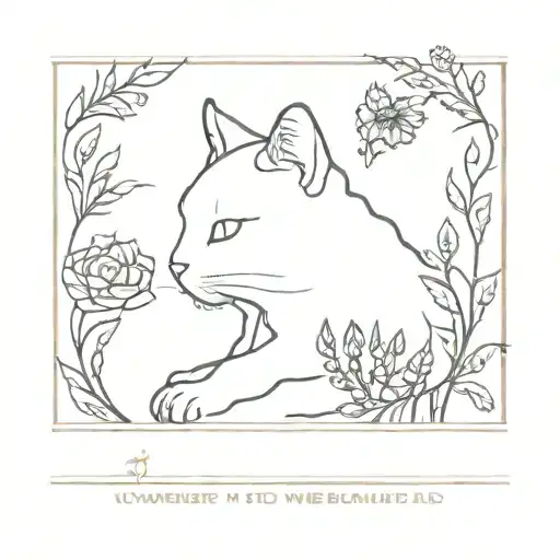 a small tattoo memorable for a cat with the birth flowers of November  tattoo design idea