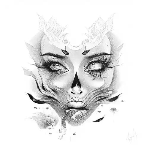 femme fatale tattoo design idea