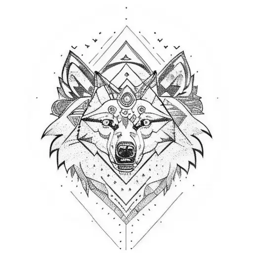 totem with wolf bear and eagle head  tattoo design idea