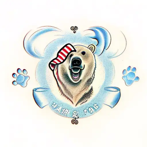 Bear and dog paw prints  tattoo design idea