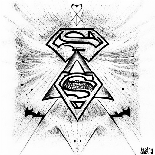 Masonic lodge and Superman and balloon animals tattoo design idea