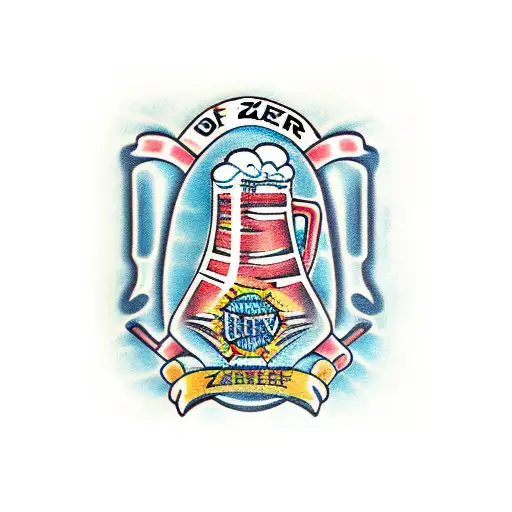 pint of beer next to a ziplock bag tattoo design idea