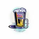 pint of beer next to a ziplock bag tattoo design idea