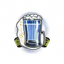 pint of beer next to a ziplock bag tattoo design idea