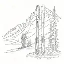 skis in Alaska tattoo design idea