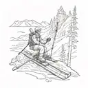 skis in Alaska tattoo design idea